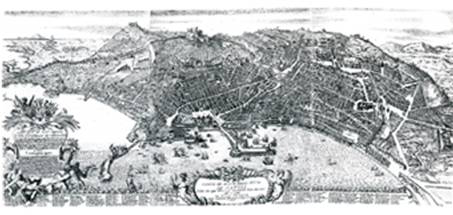 PAOLO PETRINI, Pianta e alzata della città di Napoli (1718)