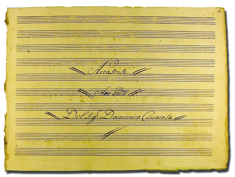 DOMENICO CIMAROSA, Artaserse, dramma per musica di Pietro Metastasio, Torino, Regio Teatro, 1785