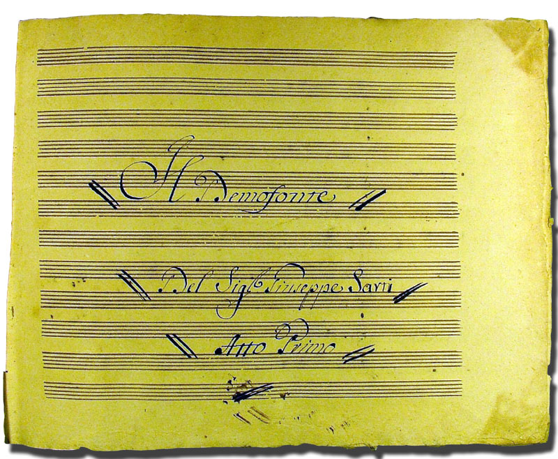 GIUSEPPE SARTI, Demofoonte, dramma per musica di Pietro Metastasio, Roma, Teatro a Torre Argentina, 1782