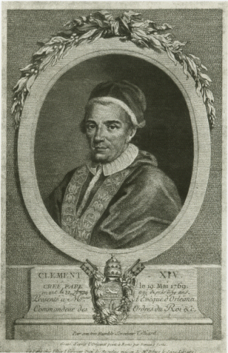 Jean Baptiste Tillard, da un disegno di Giandomenico Porta, Ritratto di Clemente XIV, papa Ganganelli