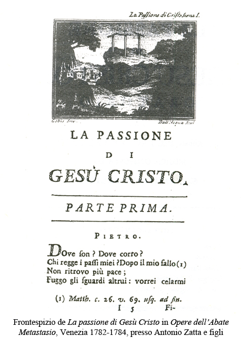 La passione di Gesù Cristo - Libretto di Pietro Metastasio