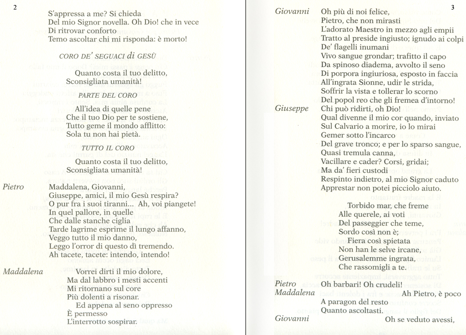 La passione di Gesù Cristo - Libretto di Pietro Metastasio