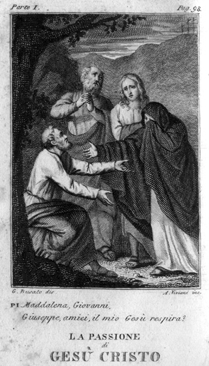 G. BUSATO (disegno) - A. VIVIANI (incisione), frontespizio de La passione di Gesù Cristo G. BUSATO (disegno) - A. VIVIANI (incisione), frontespizio de La passione di Gesù Cristo